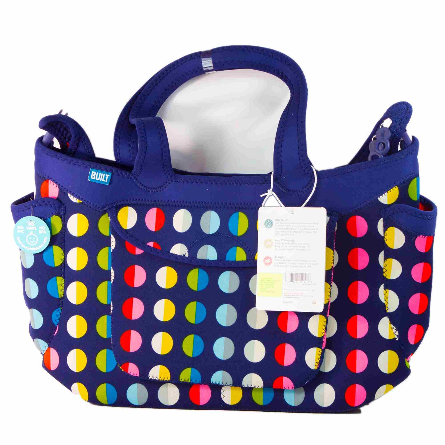 Bolso multiusos Built color azul con puntos de colores