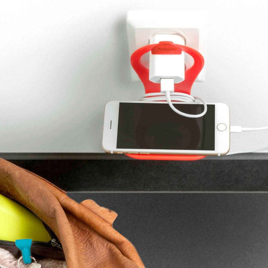 Base sujetadora Bobino para carga de celular color rojo