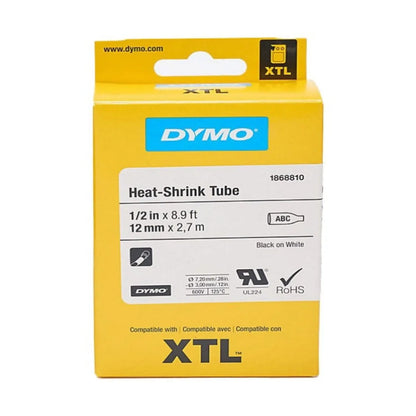 Cinta Dymo XTL termoencogible de 12 mm fondo blanco