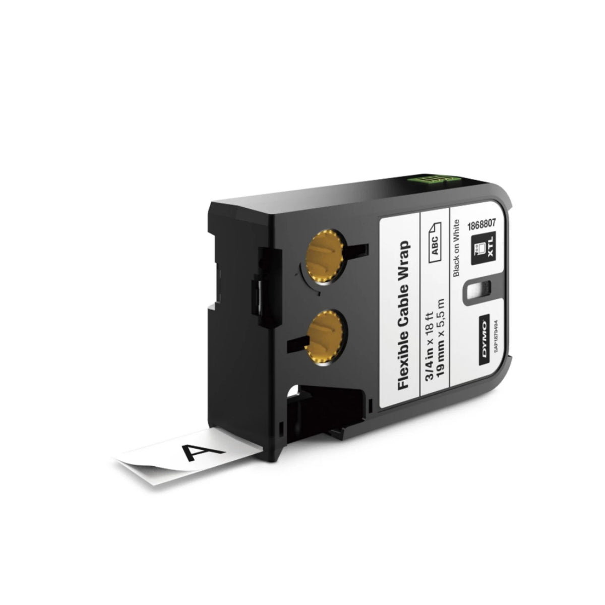 Cinta Dymo XTL para envoltura de cable flexible 19 mm fondo blanco