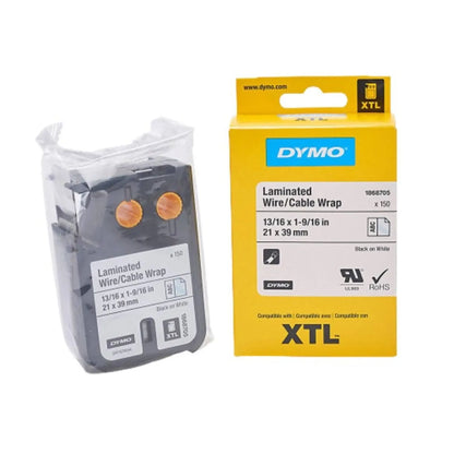 Cinta Dymo XTL envoltura en cable laminado fondo blanco 21 x 39 mm