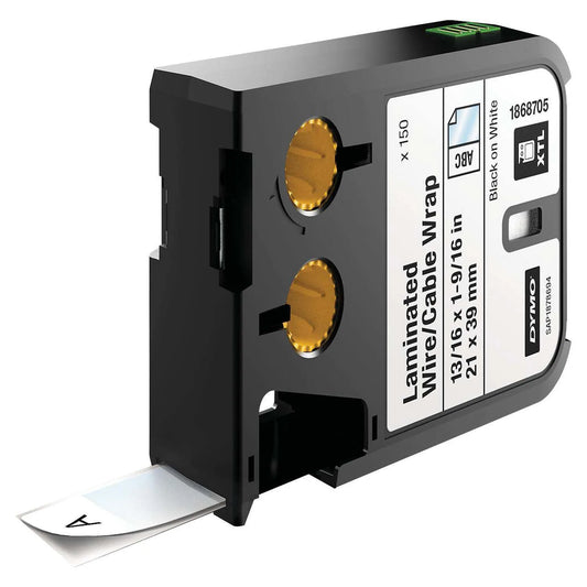 Cinta Dymo XTL envoltura en cable laminado fondo blanco 21 x 39 mm