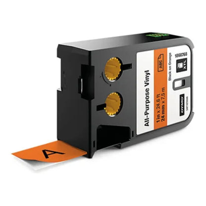 Cinta Dymo XTL en vinilo de 24 mm fondo naranja