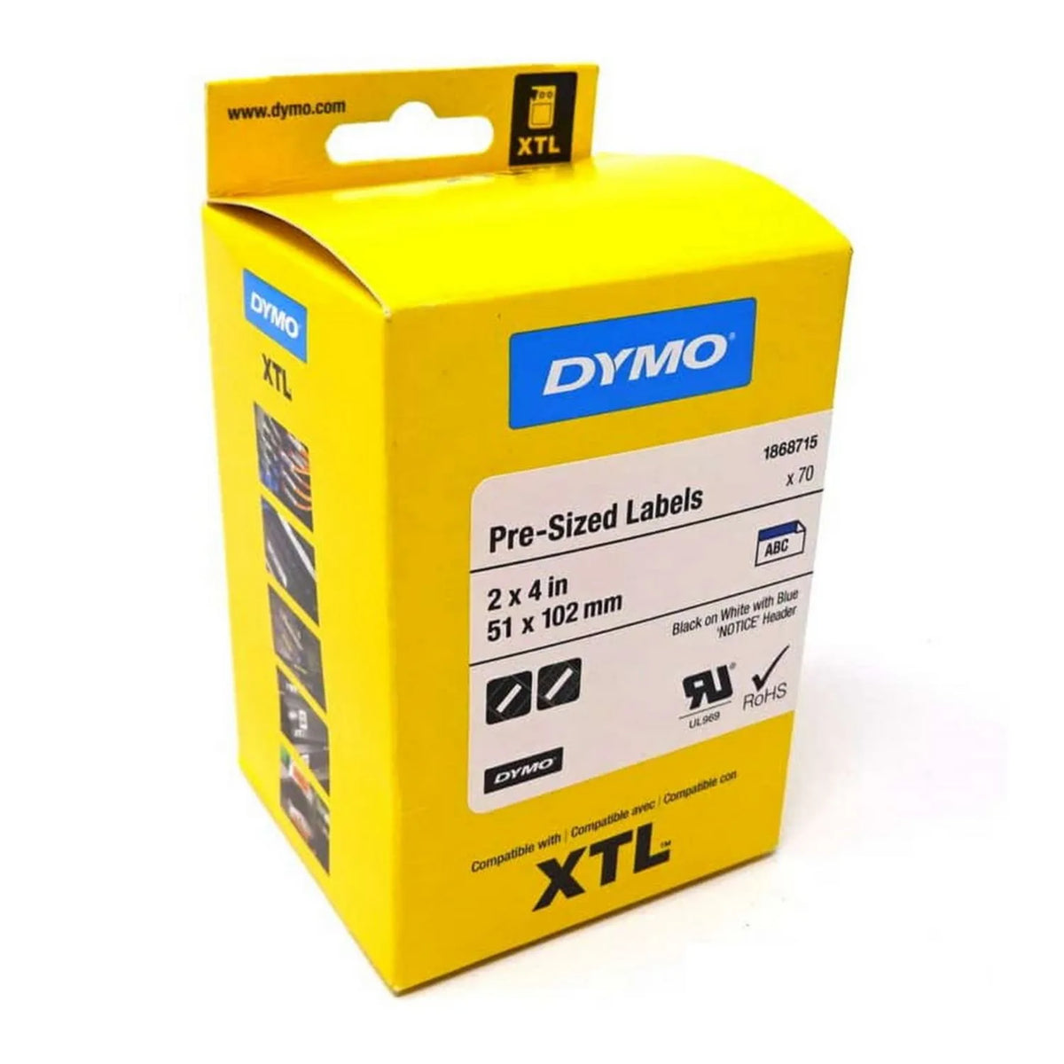 Cinta Dymo XTL termoencogiblel con línea azul de 51 x 102 mm