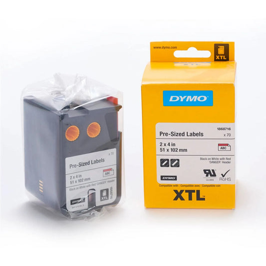 Cinta Dymo XTL termoencogiblel con línea roja de 51 x 102 mm