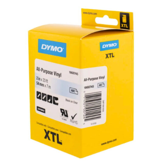 Cinta Dymo XTL en vinilo de 54 mm fondo transparente