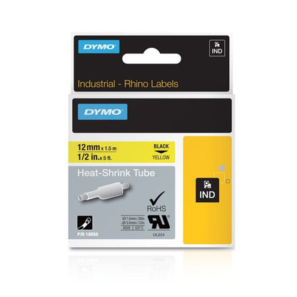 Cinta Dymo Rhino termoencogible de 12mm amarilla