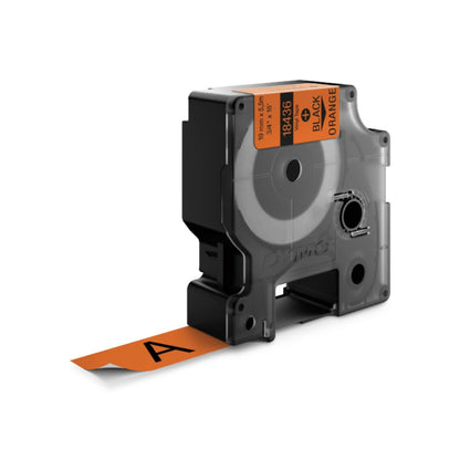 Cinta Dymo Rhino en vinilo de 19 mm fondo naranja