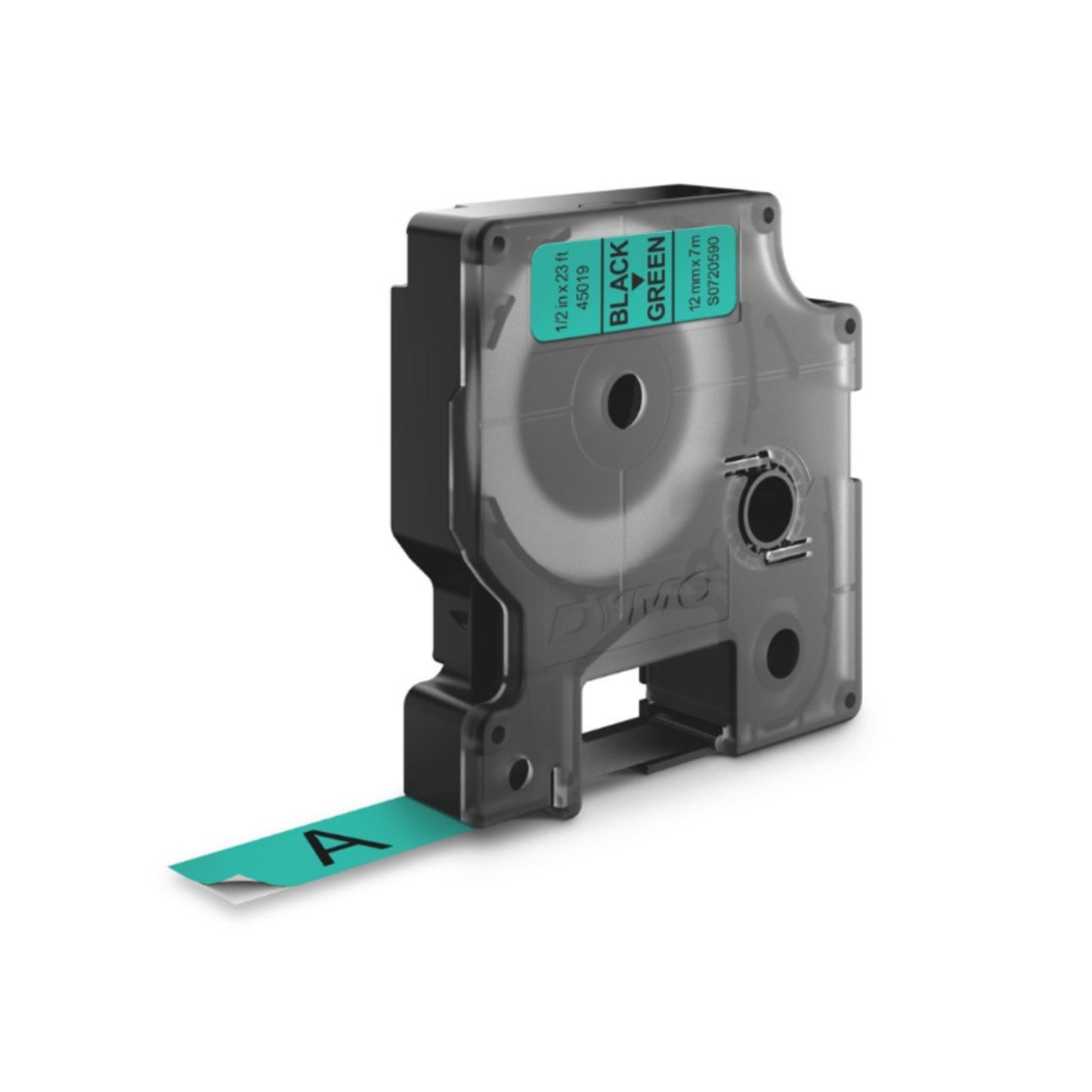 Cinta Dymo D1 en plástico de 12 mm color verde