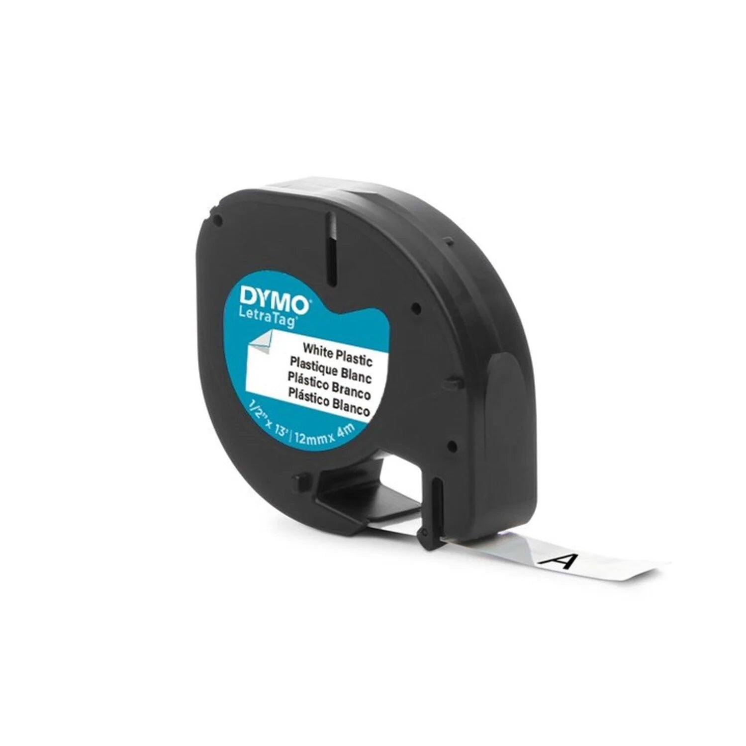 Cinta Dymo Letratag en plástico color blanco 