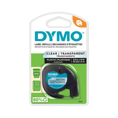 Cinta Dymo Letratag en plástico color transparente
