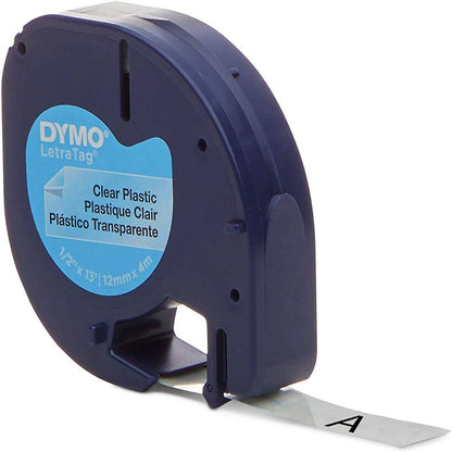Cinta Dymo Letratag en plástico color transparente