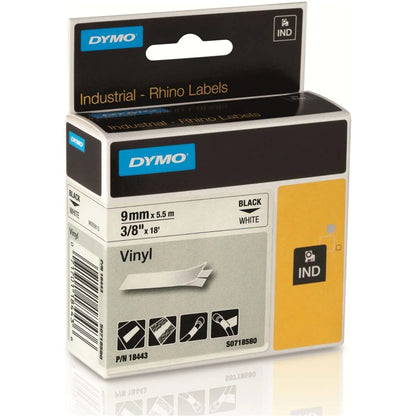 Cinta Dymo Rhino en vinilo de 9mm fondo blanco