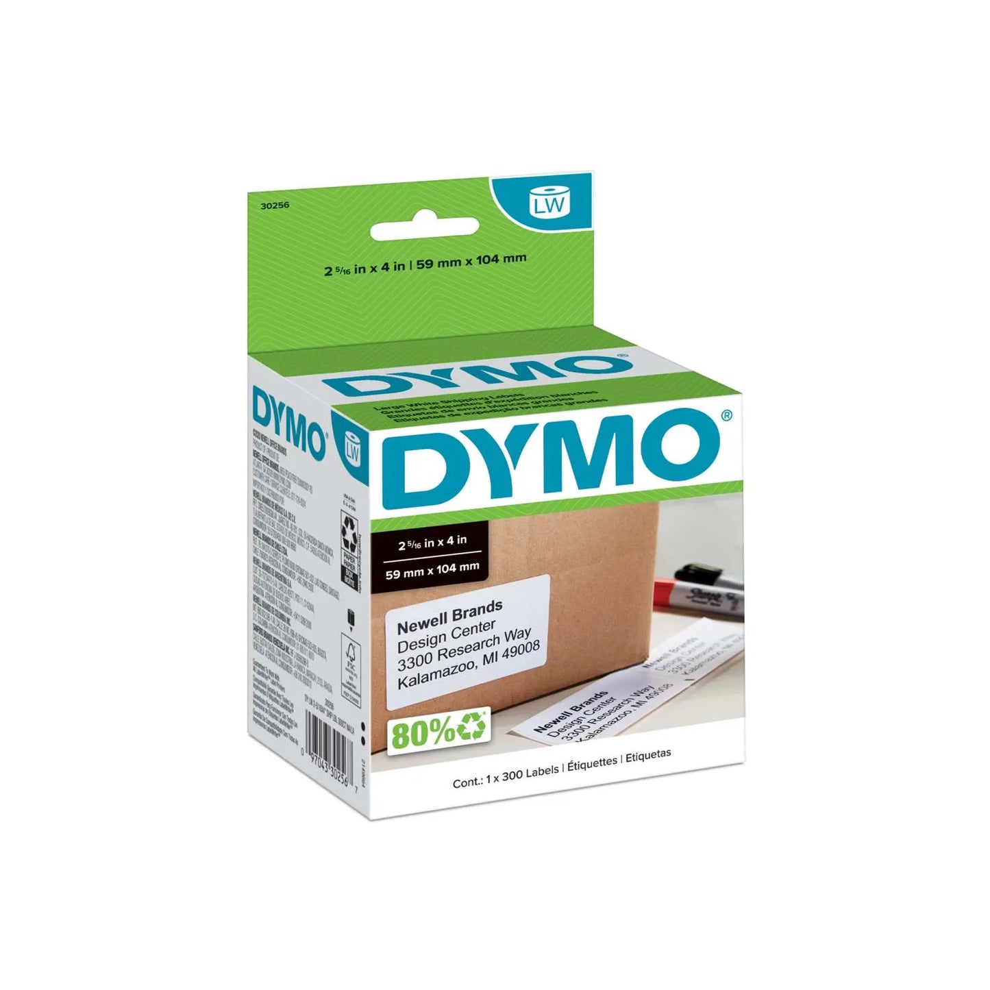 Etiqueta Dymo LW en papel de 59mm x 102mm (300 Etiquetas)