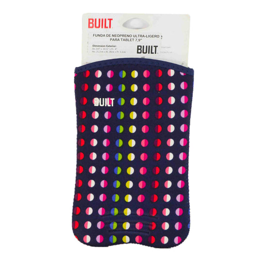 Forro para tablet o ipad de 9" Built azul con puntos de colores