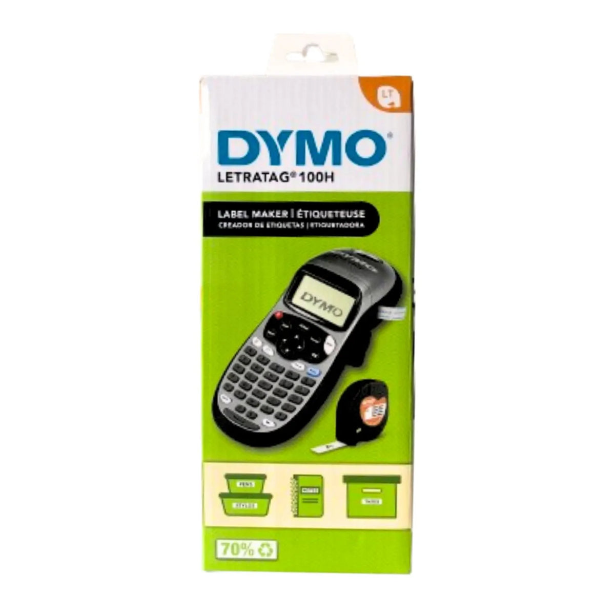 Rotuladora DYMO portátil ideal para el hogar y la oficina. Imprime en papel, plástico y nylon para adhesión a tela.
