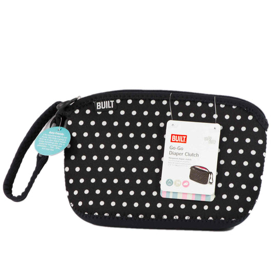 Pañalera básica para bebes Built colo negro con puntos blancos