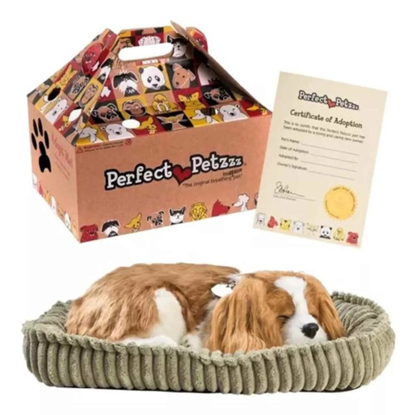 Perro de peluche que respira Cavalier King Charles de 25 CM 
