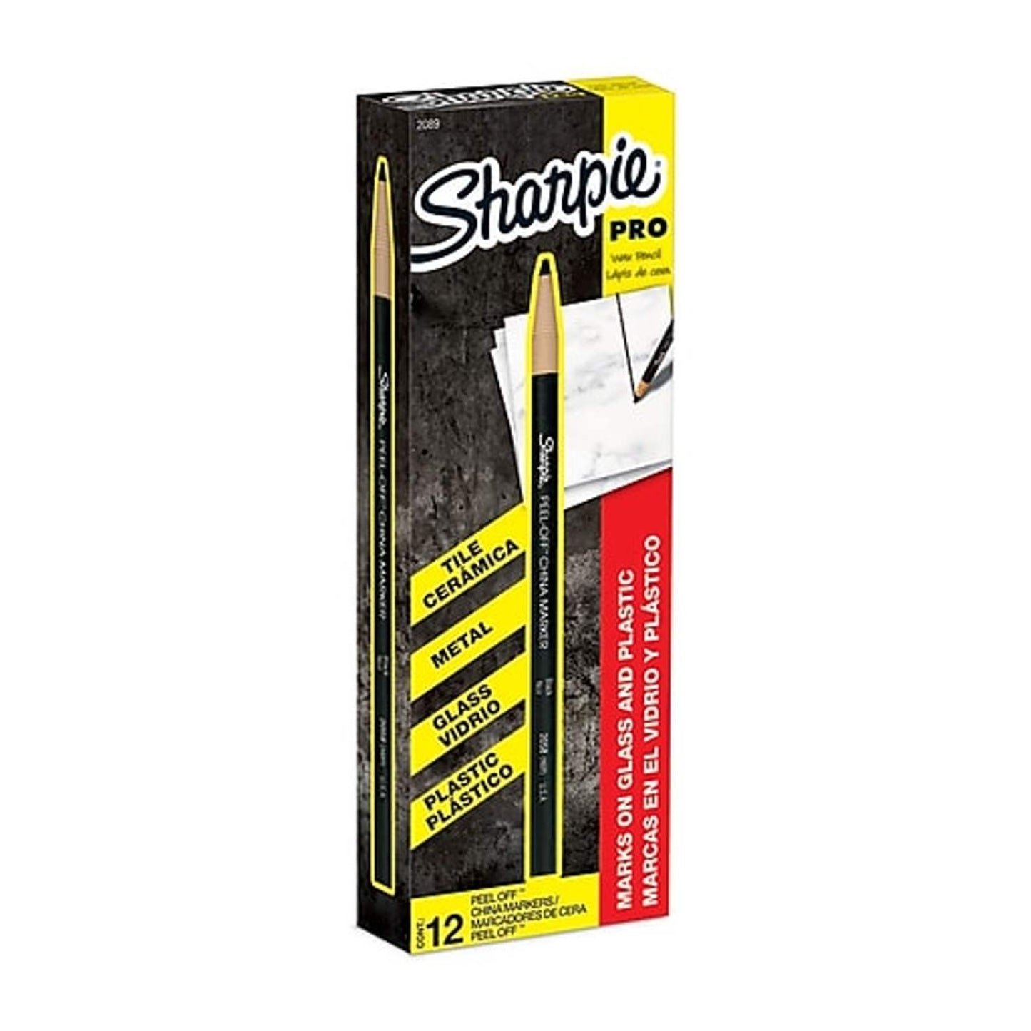 Caja de Lapices Sharpie Industriales China Marker color negro x 12 unidades