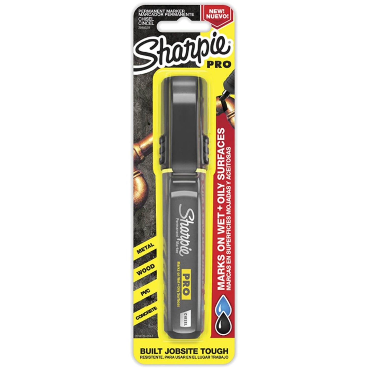 Marcador Permanente Sharpie Industrial Chisel color negro.