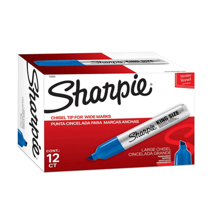 Marcador Permanente Sharpie Industrial King Size color azul x 12 unds.