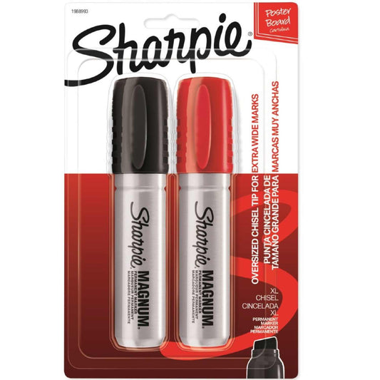 Marcador Permanente Sharpie Industrial Magnum colores negro y rojo x 2 unds.